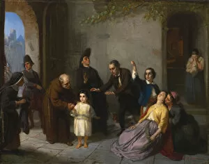 Inquisition Collection: The Kidnapping of Edgardo Mortara, 1862. Artist: Oppenheim, Moritz Daniel (1800-1882)