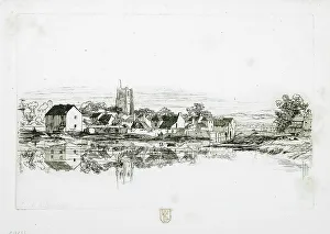 Seymour Haden Prints: Kidwelly Town, 1859. Creator: Francis Seymour Haden