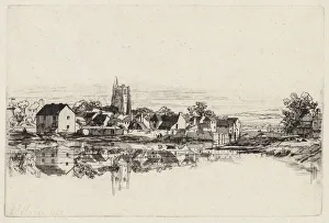 1818 1910 Prints: Kidwelly Town, 1859. Creator: Francis Seymour Haden (British, 1818-1910)