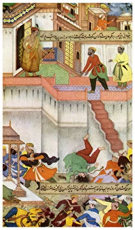 Mughal School Gallery: The killing of Adham Khan by Akbar, c1600 (1956)