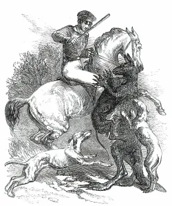 Colonists Prints: Killing a Boomer, 1850. Creator: Unknown. Killing a Boomer, 1850. Creator: Unknown
