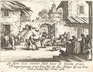 Reunion Prints: Killing the Fatted Calf, 1635. Creator: Jacques Callot