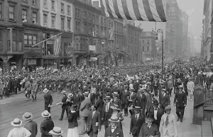 Enlistment Prints: Kilties in New York, July 1917. Creator: Bain News Service