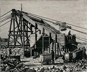 Diamond Mining Gallery: Kimbereley Diamond Mine: apparatus for raising the diamantiferous earth, 1896