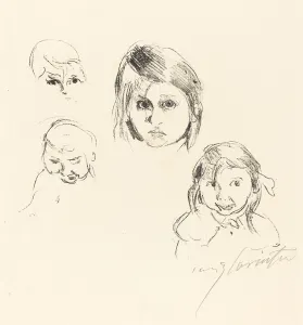 Corinth Lovis Prints: Kinderkopfe (Heads of Children), 1914. Creator: Lovis Corinth