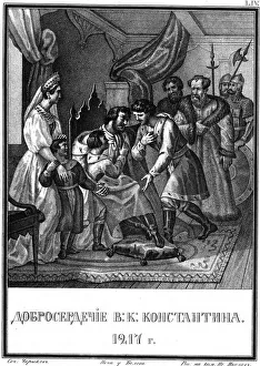 The kindheartedness of Grand Prince Konstantin Vsevolodovich. 1217 (From Illustrated Karamzin), 18 Artist: Chorikov The kindheartedness of Grand Prince Konstantin Vsevolodovich. 1217 (From Illustrated Karamzin), 18 Artist: Chorikov