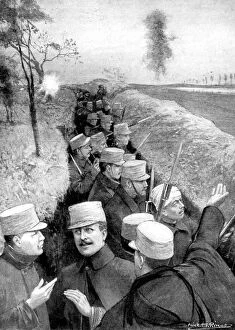 King Albert I Collection: King Albert of Belgium in the trenches, First World War, 1914. Artist: PF Richie