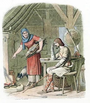 Embarrassed Prints: King Alfred burning the cakes, 878 (1864)