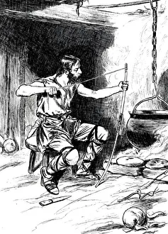 Distracted Prints: King Alfred burning the cakes, 878 (c1900)