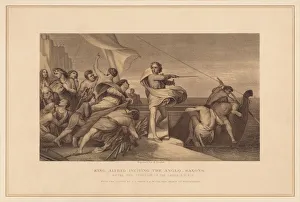 Archer Prints: King Alfred Inciting The Anglo Saxons, (1878). Artist: Herbert Bourne