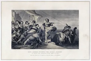 9th Century Prints: King Alfred Inciting the Anglo-Saxons to Repel the Invasion of the Danes