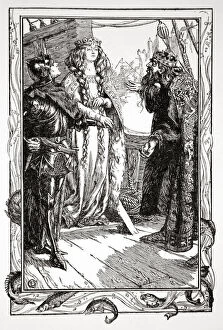 Dora Curtis Gallery: King Anguish gives Isolt to Sir Tristram, 1905. Artist: Dora Curtis