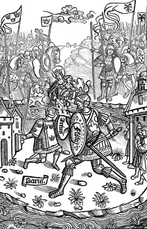 Champion Prints: King Arthur fighting a giant, 1514