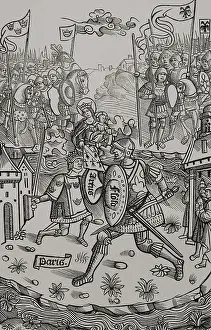 Troops Prints: King Arthur fighting the giant