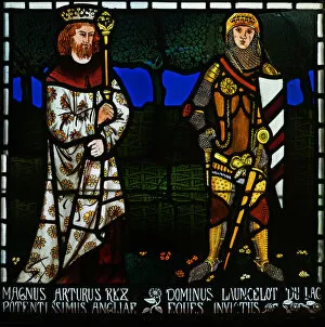 Arthurian Legend Collection: King Arthur and Sir Lancelot, 1862. Creator: Morris & Co