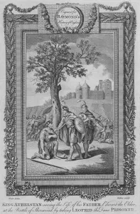 Athelstan Gallery: King Athelstan saving the Life of his Father, Edward the Elder at the Battle of Sherwood, c1787