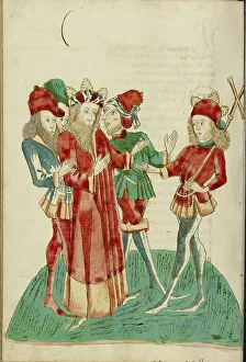 Diebold Lauber Prints: King Avenir with Courtiers Converses with Josaphat; Barlaam und Josaphat