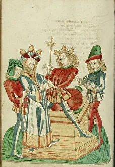 Diebold Lauber Prints: King Avenir Divides his Kingdom with Josaphat; Barlaam und Josaphat