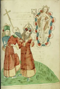 Diebold Lauber Prints: King Avenir, Josaphat, and a Pagan Scholar Behold the Personification of Venus