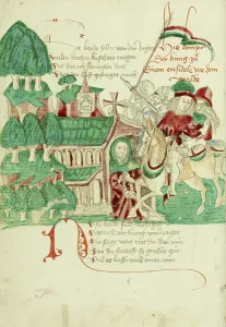 Diebold Lauber Prints: King Avenir Meeting the Hermit; Barlaam und Josaphat