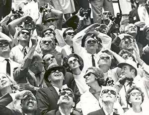King Baudouin and Queen Fabiola of Belgium watch Apollo 10 lift off... Florida, USA, 1969. Creator: NASA