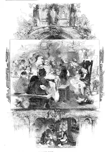 Candlesticks Prints: The King of the Bean - drawn by Edmond Morin, 1857. Creator: Unknown