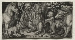 The King of Beasts, 1594. Creator: Nicolaes de Bruyn (Netherlandish, 1571-1656); A