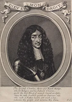 Curly Hair Prints: King Charles II, 1660-70. Creator: William Faithorne