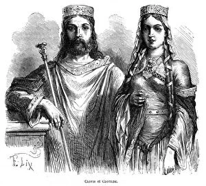 Images Dated 28th May 2009: King Clovis I and Queen Clotilde of the Franks, late 5th - early 6th century (1882-1884).Artist