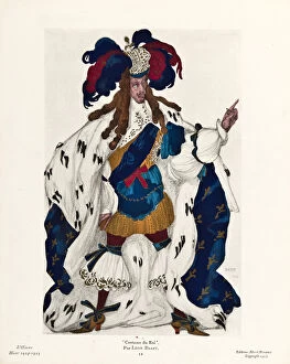 King. Costume design for the ballet Sleeping Beauty by P. Tchaikovsky, 1921. Artist: Bakst, Leon (1866-1924)