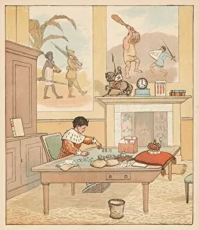 Book Illustration Gallery: The King was in his counting-house, Counting out his Money, 1880. Creator: Randolph Caldecott