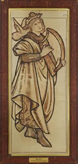 Harpist Prints: King David, 1863. Creator: Sir Edward Coley Burne-Jones