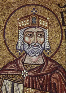 King David (Detail of Interior Mosaics in the St. Marks Basilica), 12th century. Artist: Byzantine Master