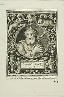 10th Century Bc Prints: King David, plate five from The Nine Worthies, 1594. Creator: Nicolaes de Bruyn