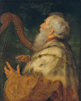 Rubens Sir Peter Paul Prints: King David Playing the Harp, c1616 (c1646-1650)
