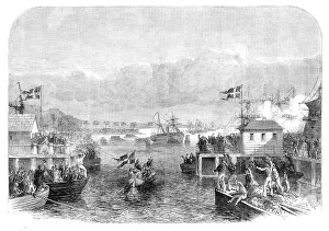 The King of Denmark visiting the North-Sea Squadron on its return to Copenhagen, 1864. Creator: Unknown