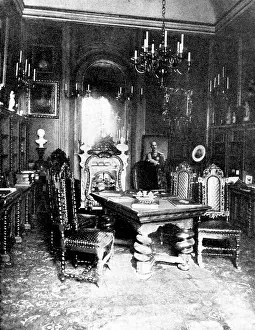 Christian Ix Prints: The King of Denmark's Eightieth Birthday: the King's Library in the Amalienborg Palace