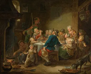 Merry Prints: The King Drinking, mid-18th century. Creator: Franois Eisen