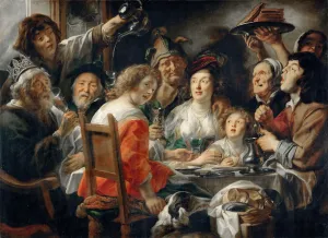 The King Drinks, or Family Meal on the Feast of Epiphany. Artist: Jordaens, Jacob (1593-1678) The King Drinks, or Family Meal on the Feast of Epiphany. Artist: Jordaens, Jacob (1593-1678)