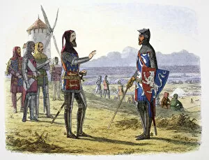 James Doyle Gallery: King Edward III refuses succour to his son at the Battle of Crecy, France, 1346 (1864)