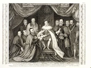 Charter Prints: King Edward VI signing a charter, 1552, (1750). Artist: George Vertue