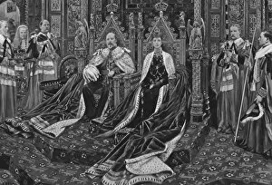 Robes Collection: King Edward VII. And Queen Alexandra at the Opening of His Majestys First Parliament, 1901