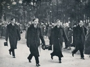 King Edward VIII and his three brothers follow the gun carriage, 1936 King Edward VIII and his three brothers follow the gun carriage, 1936