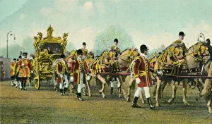 State Carriage Prints: King Edward VIIs State Coach used for Opening of Parliament, 1910