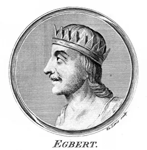 Egbert Prints: King Egbert of Wessex, first king of all England. Artist: W Lewis