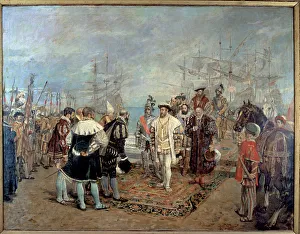 Ignacio Prints: King Francis I of France arrives in Valencia Oil by Ignacio Pinazo