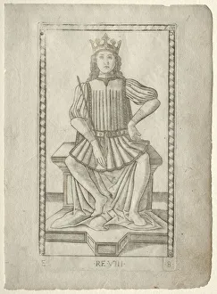 Ferrara Prints: The King (from the Tarocchi, series E: Conditions of Man, #8), before 1467. Creator