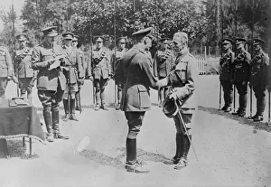 Jodhpurs Prints: King Geo. decorates French Colonel, 7 Jul 1917. Creator: Bain News Service