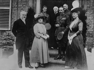 King Geo. Poincare & wives, 10 Jul 1917. Creator: Bain News Service. King Geo. Poincare & wives, 10 Jul 1917. Creator: Bain News Service
