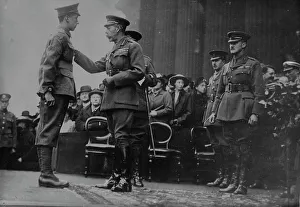 Decorating Prints: King George confers decorations, 1917. Creator: Bain News Service